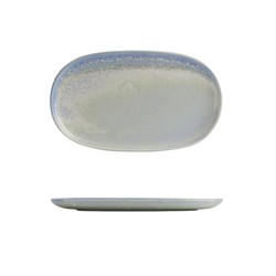 Cloud Oval Coupe Plate White & Blue 305x180mm Moda