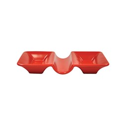 Cafe Dbl Condiment Dish Red 165X90x25mm (6/48)