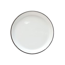 Bistrot Plate White Black Rim 280mm Pro.mundi