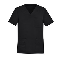 Avery Mens Scrub Top Black Small Biz Care