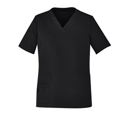 Avery Womens Scrub Top Black Medium Biz Care