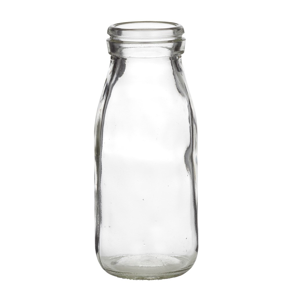 Vintage Glass Milk Bottle & Lid 250ml