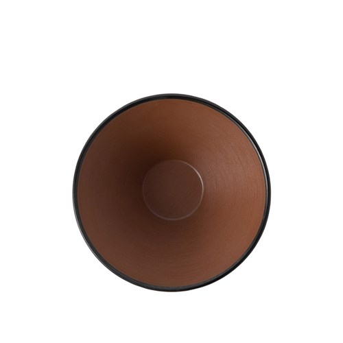 Dual Colour Melamine V-Shaped Bowl Black/Brown 130mm