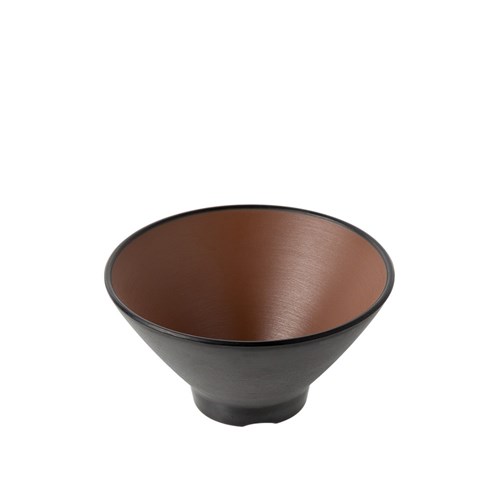 1181060 Dual Colour Melamine V-Shaped Bowl Black/Brown 130mm