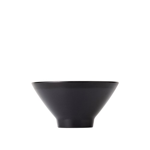 Dual Colour Melamine V-Shaped Bowl Black/Beige 130mm