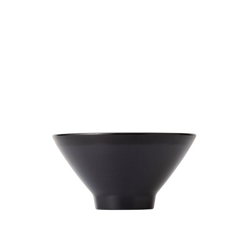 Dual Colour Melamine V-Shaped Bowl Black/White 130mm