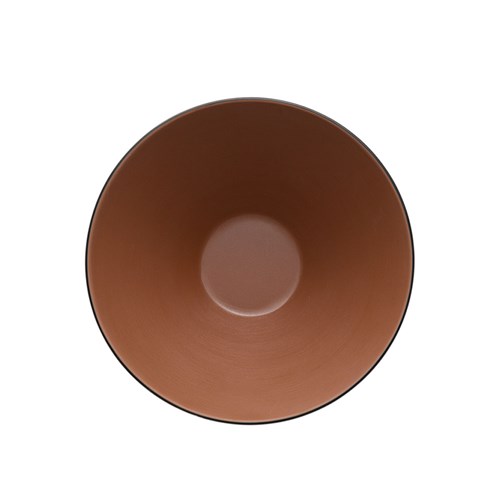 Dual Colour Melamine V-Shaped Bowl Black/Brown 150mm