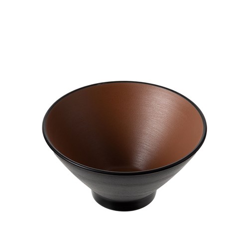 1181067 Dual Colour Melamine V-Shaped Bowl Black/Brown 150mm