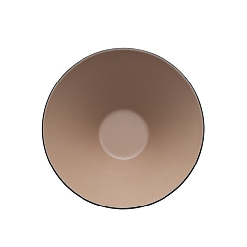 Dual Colour Melamine V-Shaped Bowl Black/Beige 150mm CouCou