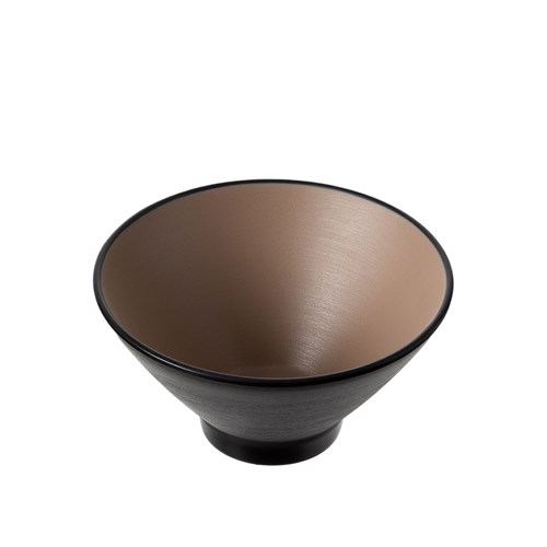 1181073 Dual Colour Melamine V-Shaped Bowl Black/Beige 150mm CouCou