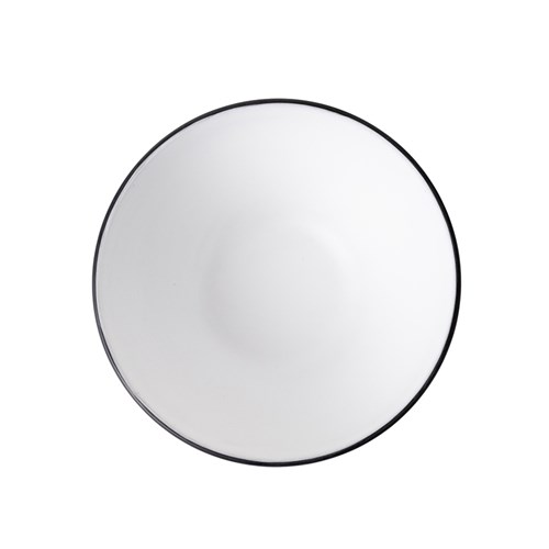 Dual Colour Melamine Bowl Black/White 150mm CouCou