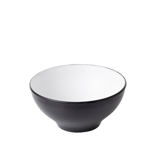 1181077 Dual Colour Melamine Bowl Black/White 150mm CouCou