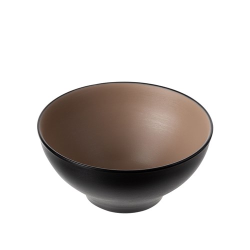 1181084 Dual Colour Melamine Bowl Black/Beige 165mm CouCou