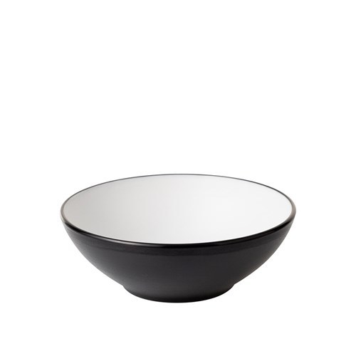 1181089 Dual Colour Melamine Bowl Black/White 160mm CouCou