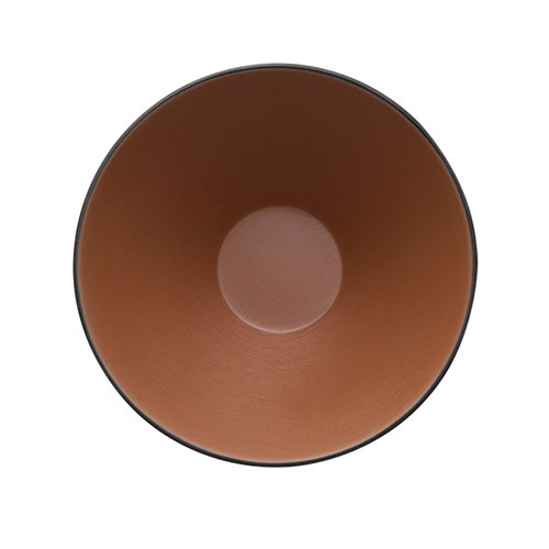 Dual Colour Melamine V-Shaped Bowl Black/Brown 178mm