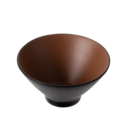 1181092 Dual Colour Melamine V-Shaped Bowl Black/Brown 178mm