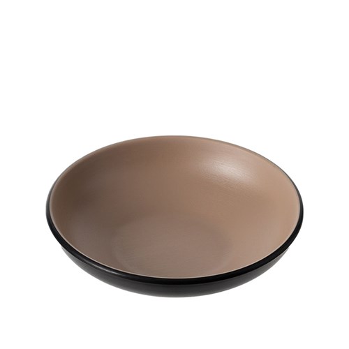 1181095 Dual Colour Melamine Bowl Black/Beige 175mm CouCou