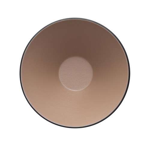 Dual Colour Melamine V-Shaped Bowl Black/Beige 178mm CouCou