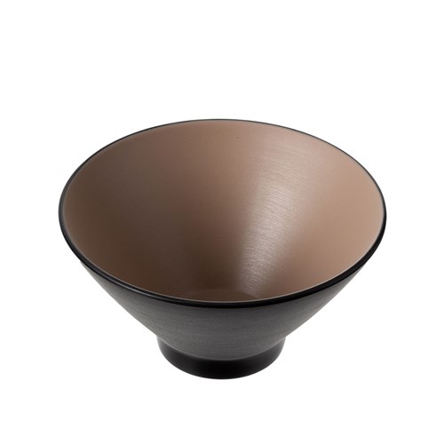 1181096 Dual Colour Melamine V-Shaped Bowl Black/Beige 178mm CouCou