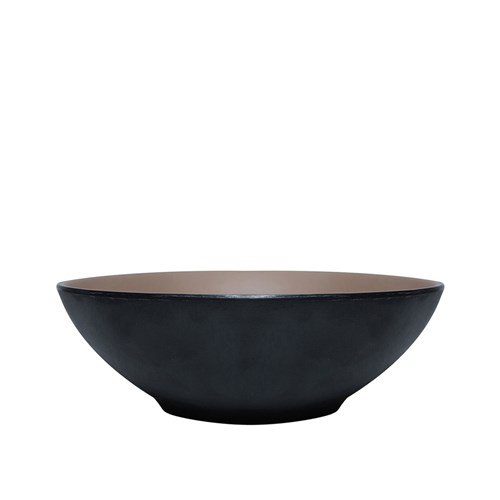 Dual Colour Melamine Bowl Black/Beige 187mm CouCou