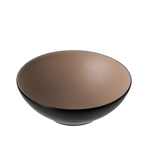 1181103 Dual Colour Melamine Bowl Black/Beige 187mm CouCou