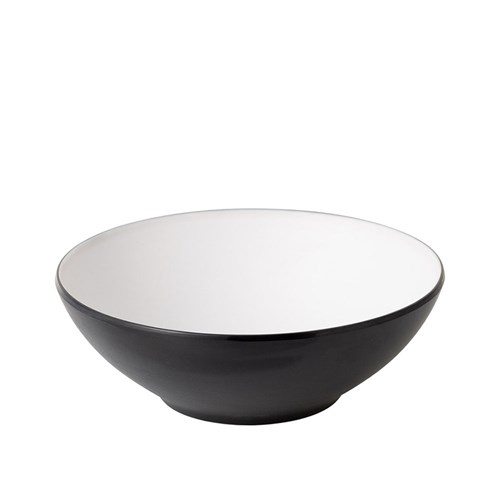 1181105 Dual Colour Melamine Bowl Black/White 187mm CouCou