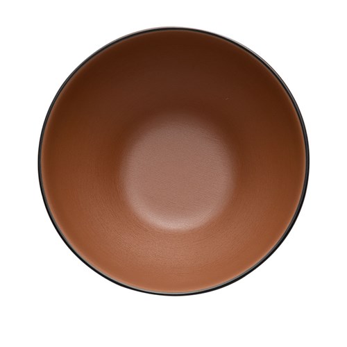 Dual Colour Melamine Bowl Black/Brown 190mm CouCou