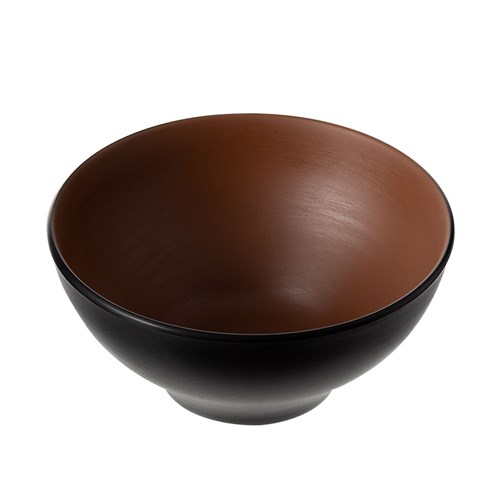 1181107 Dual Colour Melamine Bowl Black/Brown 190mm CouCou