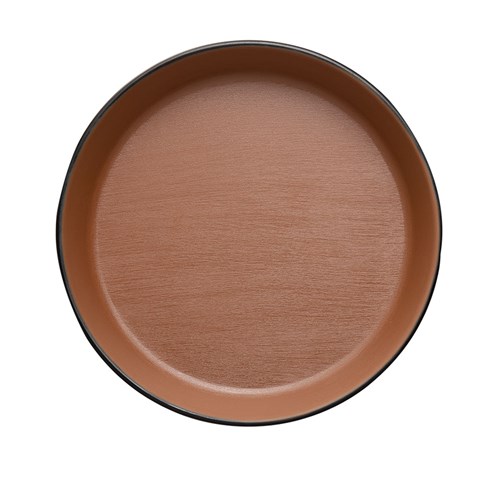 Dual Colour Melamine Flat Bowl Black/Brown 190mm CouCou