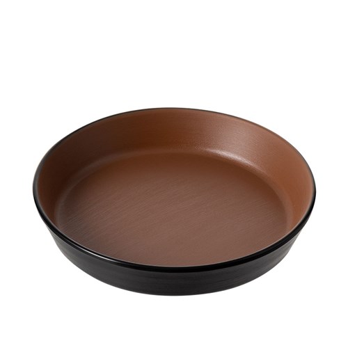 1181108 Dual Colour Melamine Flat Bowl Black/Brown 190mm CouCou