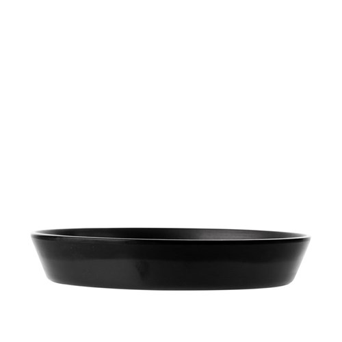 Dual Colour Melamine Flat Bowl Black 190mm CouCou