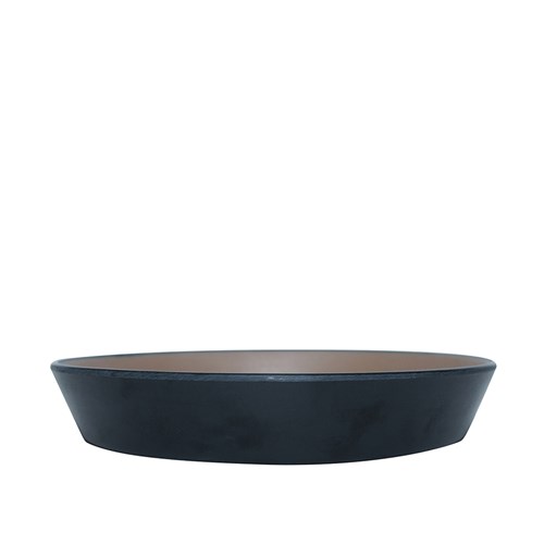 Dual Colour Melamine Flat Bowl Black/Beige 190mm CouCou