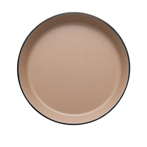 Dual Colour Melamine Flat Bowl Black/Beige 190mm CouCou