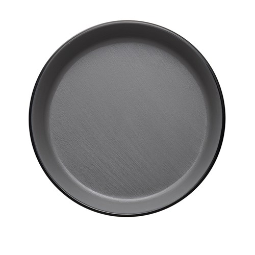 Dual Colour Melamine Flat Bowl Black/Grey 190mm CouCou