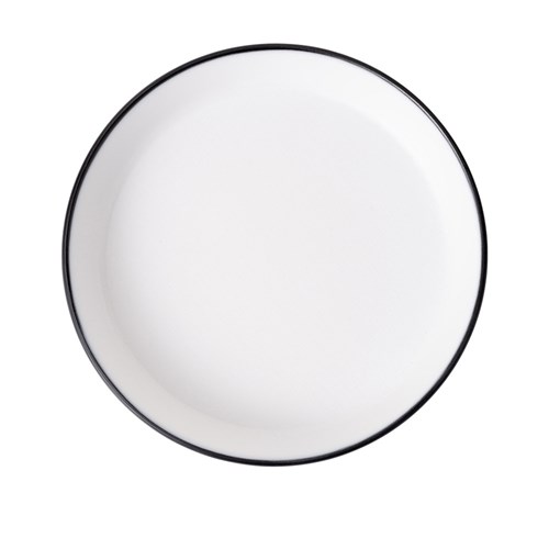 Dual Colour Melamine Flat Bowl Black/White 190mm CouCou