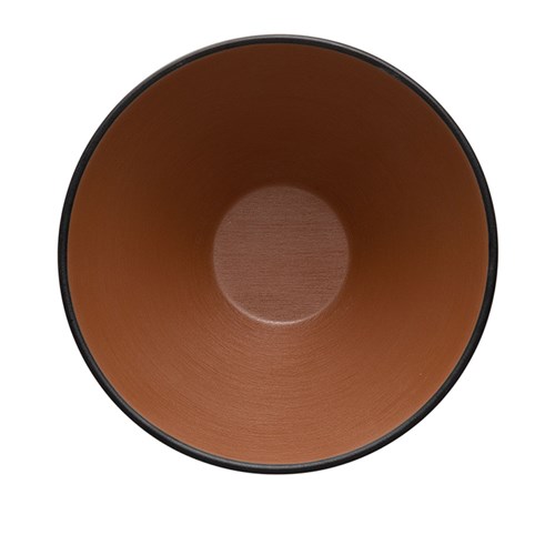 Dual Colour Melamine V-Shaped Bowl Black/Brown 205mm