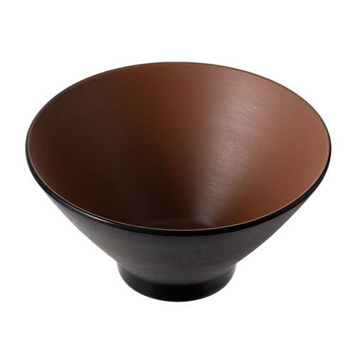 1181117 Dual Colour Melamine V-Shaped Bowl Black/Brown 205mm