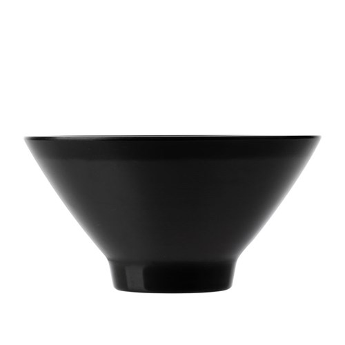 Dual Colour Melamine V-Shaped Bowl Black 205mm