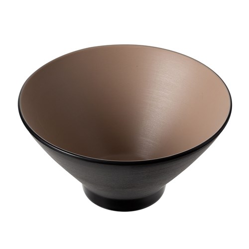 1181119 Dual Colour Melamine V-Shaped Bowl Black/Beige 205mm CouCou