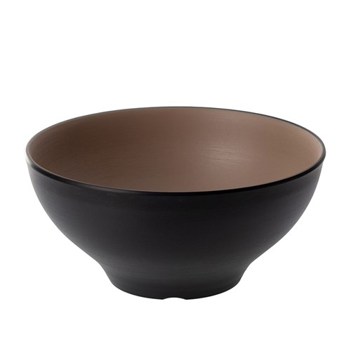 1181126 Dual Colour Melamine Bowl Black/Beige 210mm CouCou