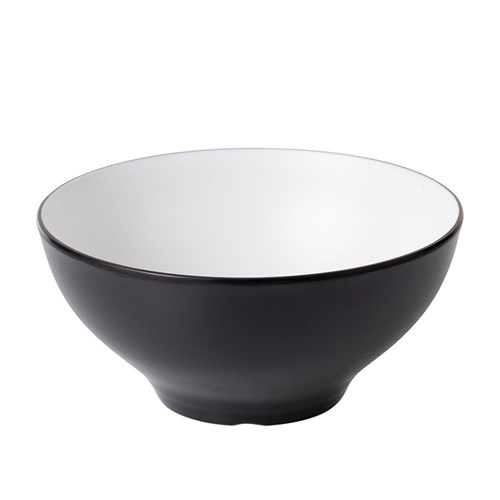 1181130 Dual Colour Melamine Bowl Black/White 210mm CouCou