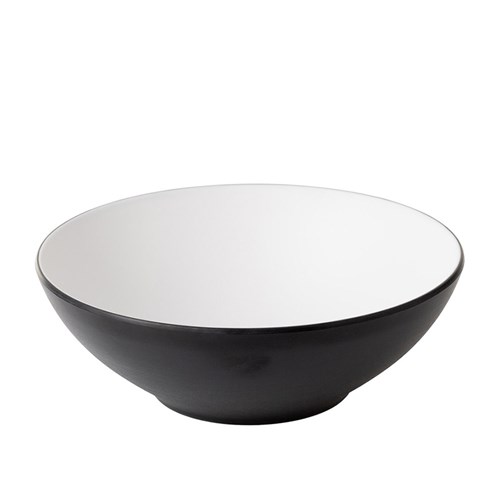 1181131 Dual Colour Melamine Bowl White/Black 210mm CouCou