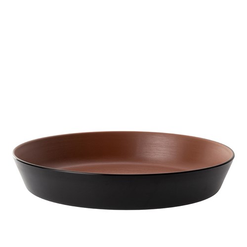 1181139 Dual Colour Melamine Flat Bowl Black/Brown 290mm CouCou