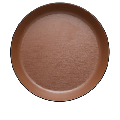 Dual Colour Melamine Flat Bowl Black/Brown 290mm CouCou