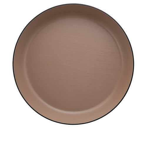 Dual Colour Melamine Flat Bowl Black/Beige 290mm CouCou