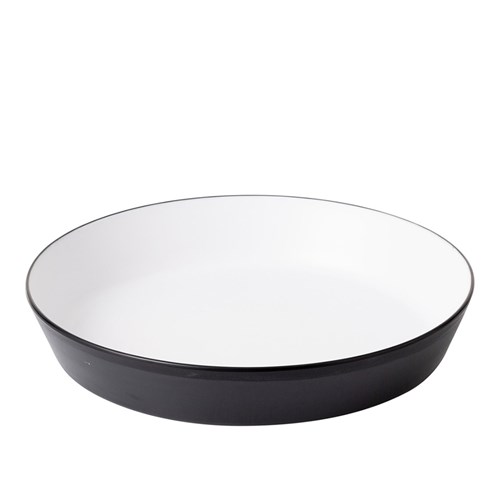 1181143 Dual Colour Melamine Flat Bowl Black/White 290mm CouCou