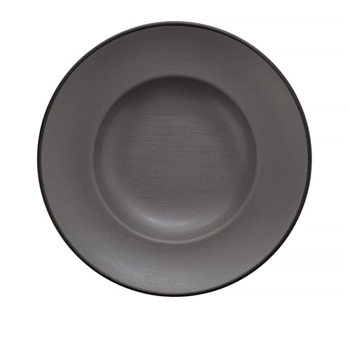 Dual Colour Melamine Deep Plate Black/Grey 265mm CouCou