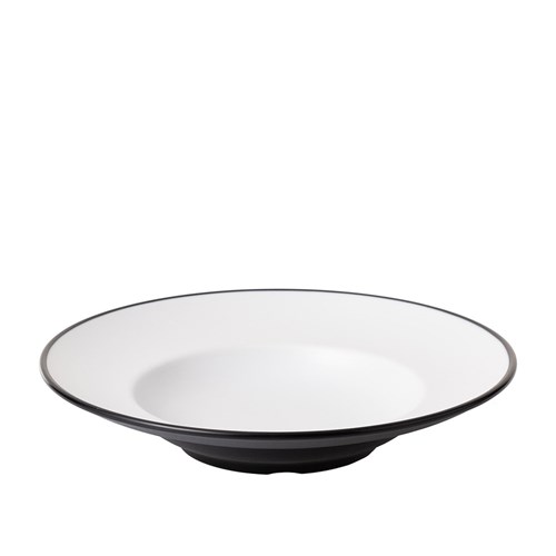 1181185 Dual Colour Melamine Deep Plate Black/White 265mm CouCou