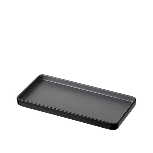 Dual Colour Melamine Rectangular Plate Black/Grey 250x120mm