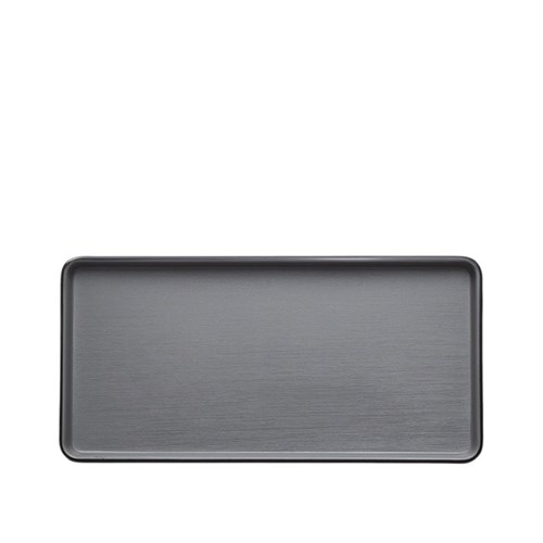 Dual Colour Melamine Rectangular Plate Black/Grey 250x120mm